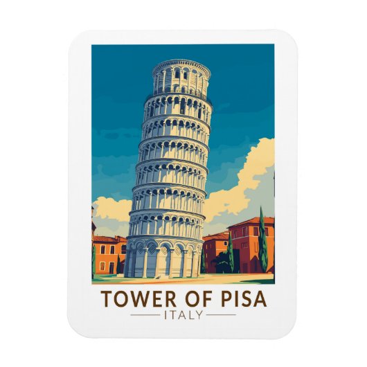 Tower of Pisa Italië Travel Art Vintage Magneet (Verticaal)