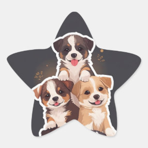 Tower of Puppies - Schattigee en gezonde huisdiere Ster Sticker