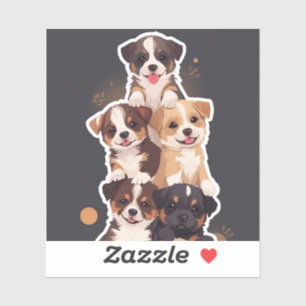 Tower of Puppies - Schattigee en gezonde huisdiere Sticker