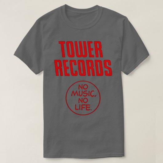 Tower Record No Music No Life Record T-shirt (Design voorkant)