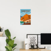 Tower Rock State Park Montana Retro Poster (Thuiskantoor)