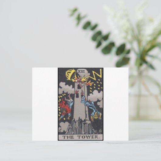 Tower Tarot-afbeelding Briefkaart (Staand voorkant)