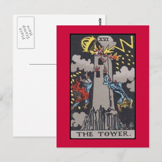 Tower Tarot Card image Briefkaart (Voorkant / Achterkant)