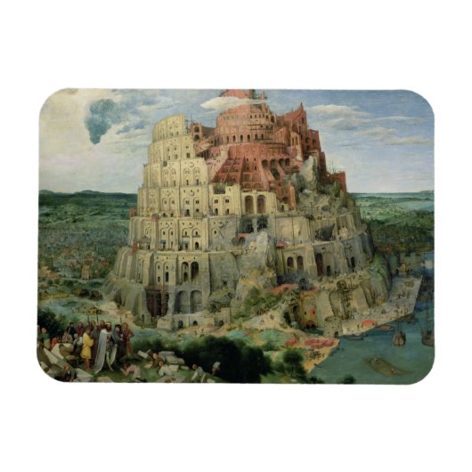 Tower van Babel, 1563 (olie op het paneel) Magneet (Horizontaal)