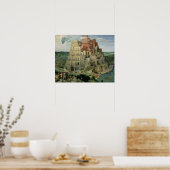 Tower van Babel, 1563 (olie op het paneel) Poster (Keuken)