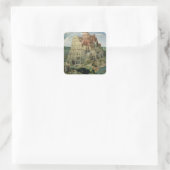 Tower van Babel, 1563 (olie op het paneel) Vierkante Sticker (Tas)