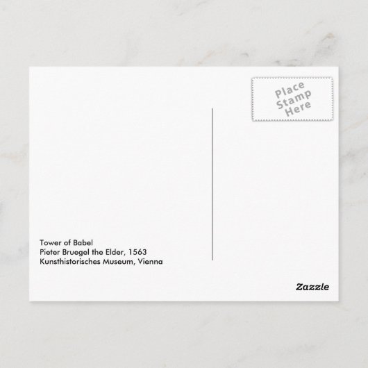 Tower van Babel Briefkaart (Achterkant)