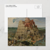 Tower van Babel door Peter Bruegel de Ouder Briefkaart (Voorkant / Achterkant)