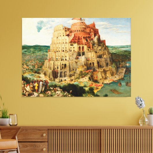 Tower van Babel door Peter Bruegel de Ouder Canvas Afdruk (Insitu (Woonkamer))