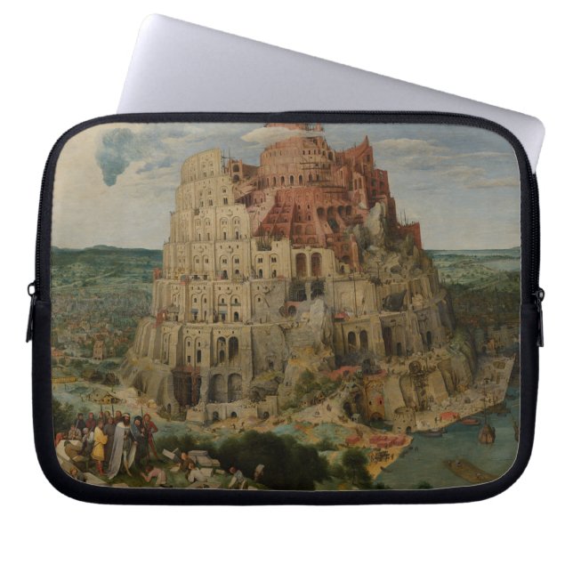 Tower van Babel door Peter Bruegel de Ouder Laptop Sleeve (Voorkant)
