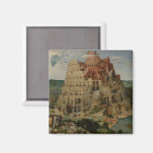 Tower van Babel door Peter Bruegel de Ouder Magneet (Voorkant / Achterkant)