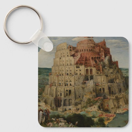 Tower van Babel door Peter Bruegel de Ouder Sleutelhanger (Voorkant)