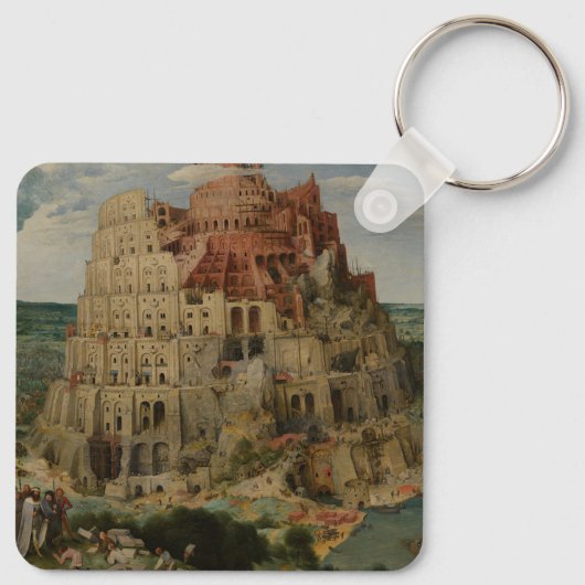 Tower van Babel door Peter Bruegel de Ouder Sleutelhanger (Achterkant)