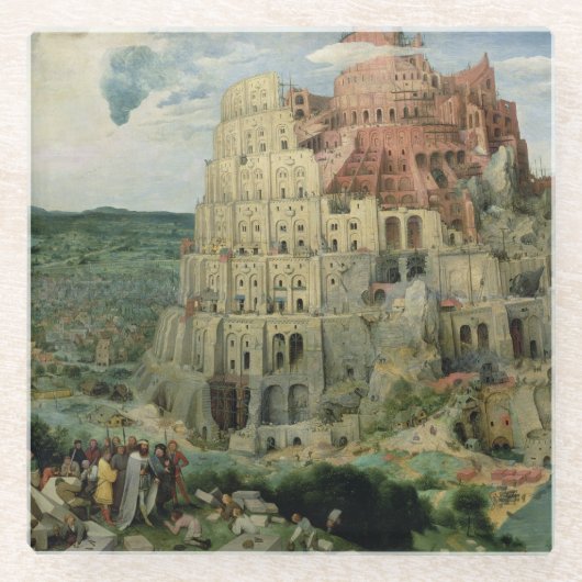 Tower van Babel Glazen Onderzetter (Voorkant)