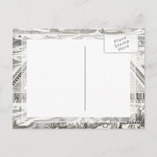 Tower van Babel, Hangende tuinen van Babylon  Briefkaart (Achterkant)