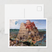 Tower van Babel, Pieter Bruegel de Elder, 1563 Briefkaart (Voorkant / Achterkant)