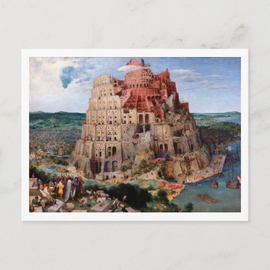 Tower van Babel, Pieter Bruegel de Elder, 1563 Briefkaart (Voorkant)