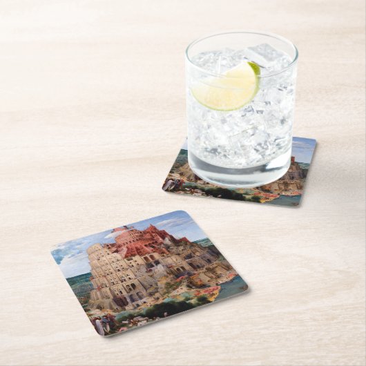 Tower van Babel, Pieter Bruegel de Elder, 1563 Kartonnen Onderzetters (Insitu)