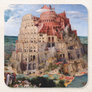Tower van Babel, Pieter Bruegel de Elder, 1563 Kartonnen Onderzetters