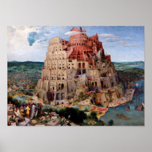 Tower van Babel, Pieter Bruegel de Elder, 1563 Poster