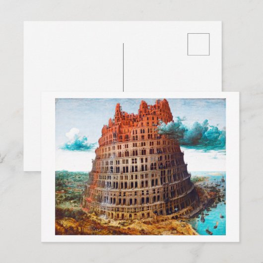 Tower van Babel, Pieter Bruegel de Ouder Briefkaart (Voorkant / Achterkant)