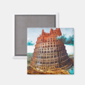 Tower van Babel, Pieter Bruegel de Ouder Magneet (Voorkant / Achterkant)