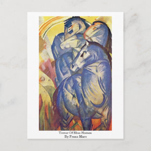 Tower van blauwe paarden van Franz Marc Briefkaart