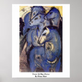 Tower van blauwe paarden van Franz Marc Poster (Voorkant)