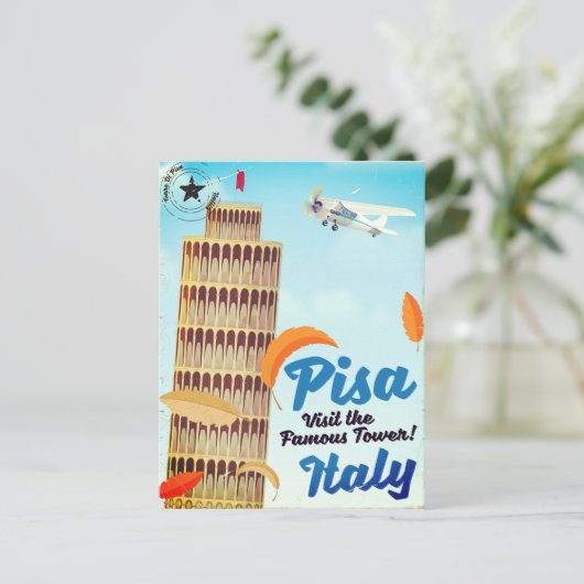 Tower van de  vakantie van Pisa. Briefkaart (Staand voorkant)