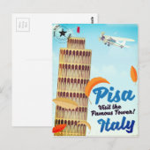 Tower van de vakantie van Pisa. Briefkaart (Voorkant / Achterkant)