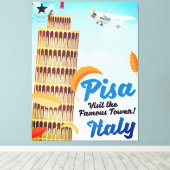 Tower van de  vakantie van Pisa. Canvas Afdruk (Insitu (Houten vloer))