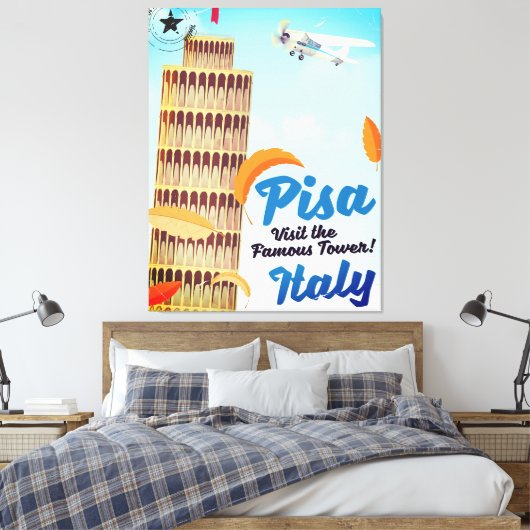 Tower van de  vakantie van Pisa. Canvas Afdruk (Insitu (Slaapkamer))
