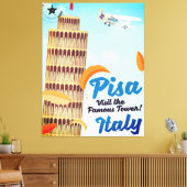 Tower van de  vakantie van Pisa. Canvas Afdruk (Insitu (Woonkamer))