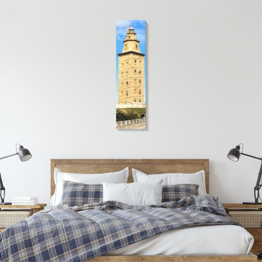 Tower van de vuurtoren van Hercules - Verticaal ca Canvas Afdruk (Insitu (Slaapkamer))