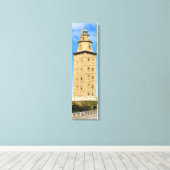 Tower van de vuurtoren van Hercules - Verticaal ca Canvas Afdruk (Insitu (Houten vloer))