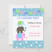 Tower van Elephants Birthday Invitation Kaart (Voorkant)