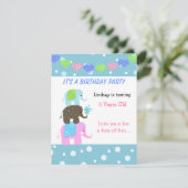 Tower van Elephants Birthday Invitation Kaart (Staand voorkant)