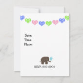 Tower van Elephants Birthday Invitation Kaart (Achterkant)