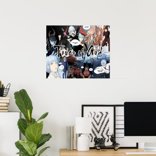 Tower van God Bam Rak en Khun Collage Poster (Thuiskantoor)