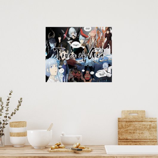 Tower van God Bam Rak en Khun Collage Poster (Keuken)
