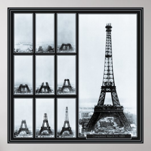 Tower van Gustav Eiffel in aanbouw Poster (Voorkant)