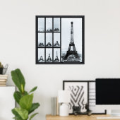 Tower van Gustav Eiffel in aanbouw Poster (Thuiskantoor)