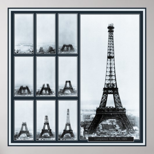 Tower van Gustav Eiffel in aanbouw Poster (Voorkant)