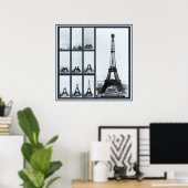 Tower van Gustav Eiffel in aanbouw Poster (Thuiskantoor)