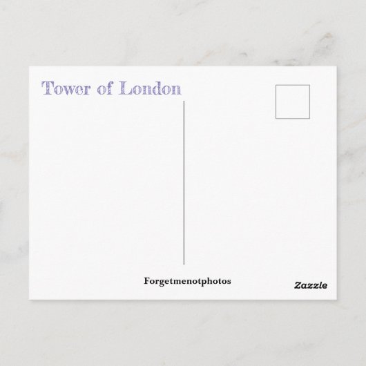 Tower van Londen Briefkaart (Achterkant)