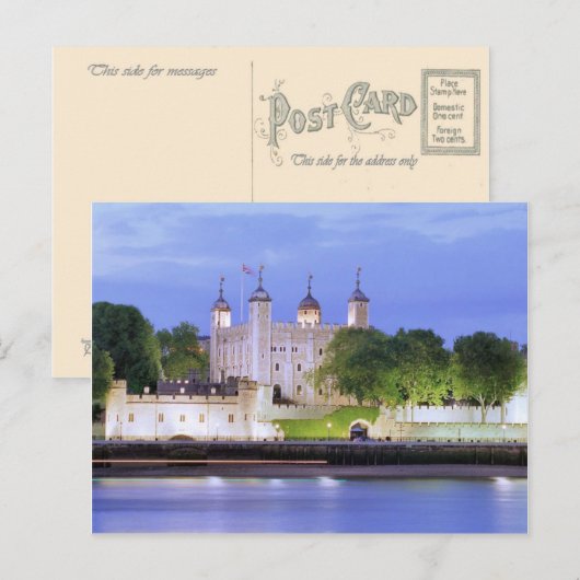 Tower van Londen en de Thames Briefkaart (Voorkant / Achterkant)