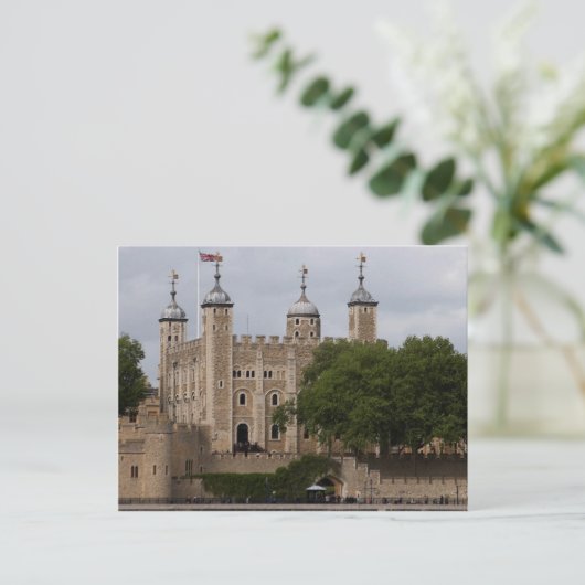 Tower van Londen Engeland van over de rivier Briefkaart (Staand voorkant)