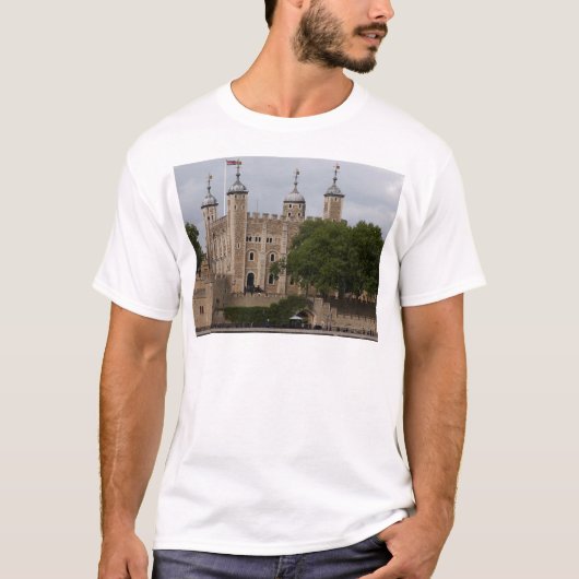 Tower van Londen Engeland van over de rivier T-shirt (Voorkant)