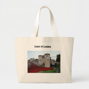 Tower van Londen met Red Poppies Grote Tote Bag