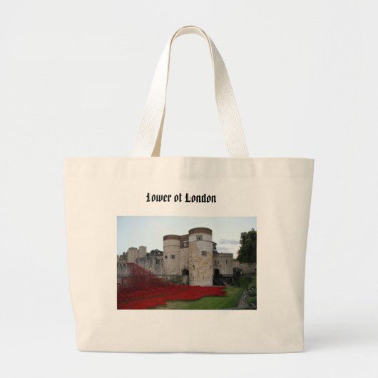 Tower van Londen met Red Poppies Grote Tote Bag (Voorkant)